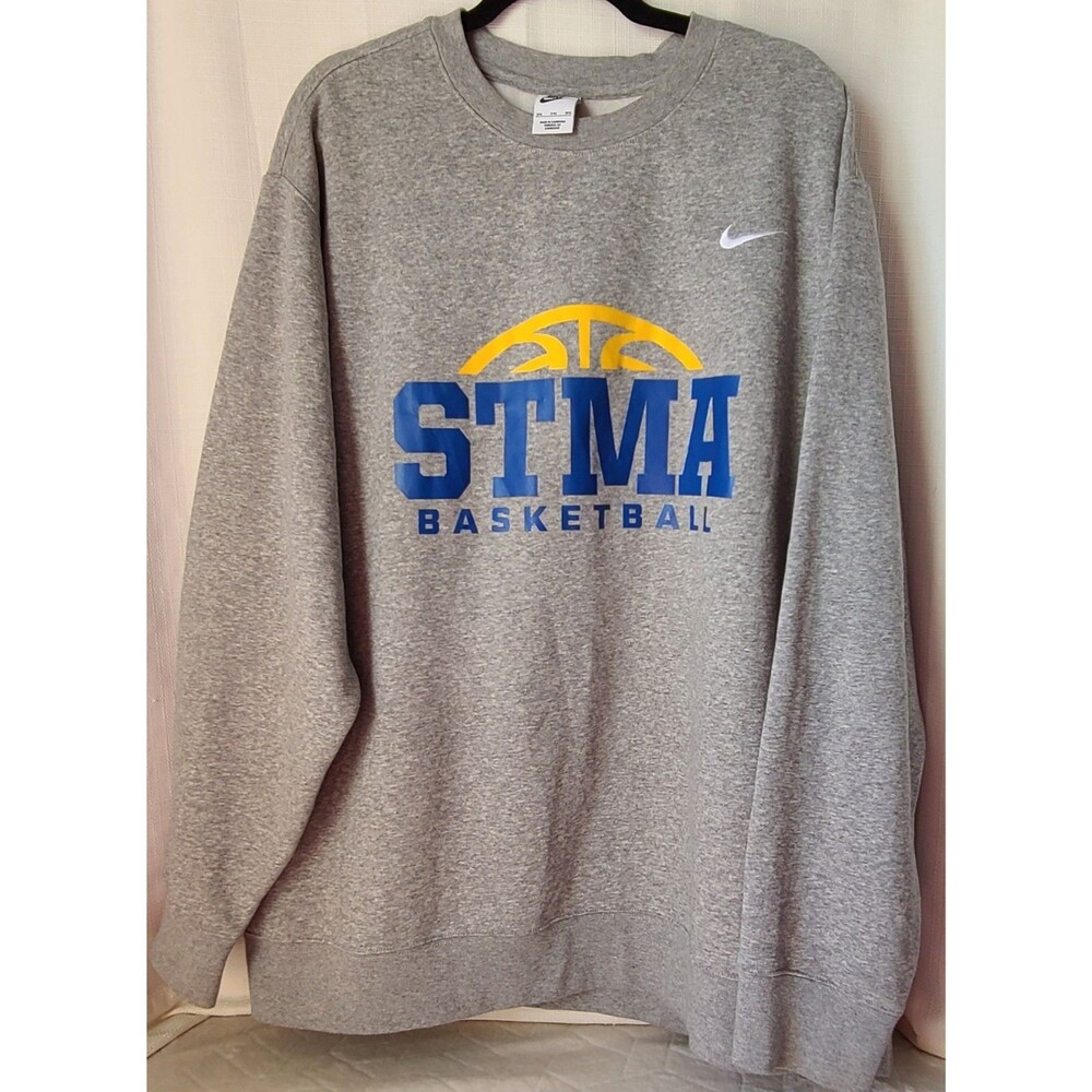 Nike STMA Basketball Sweatshirt Men 3XL Gray Crewneck Swoosh Team Pullover
